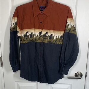 Vintage Roper western shirt with horse print size medium